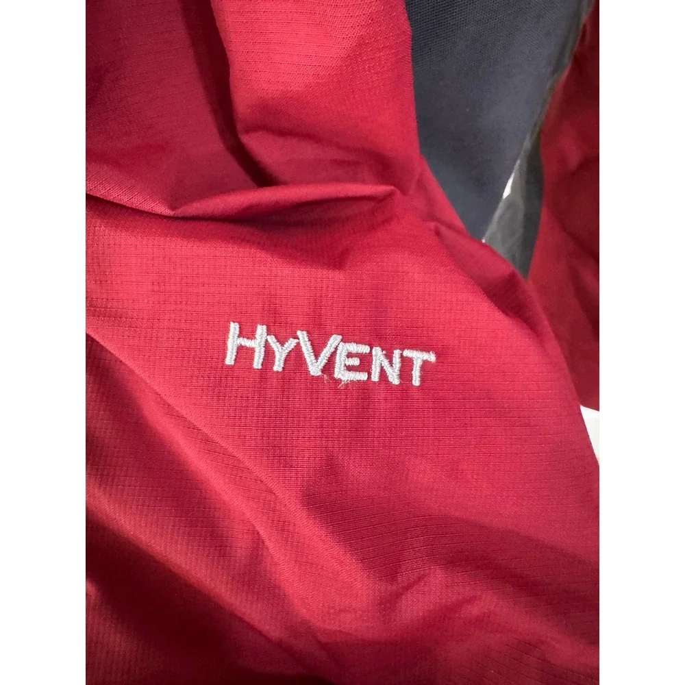 The North Face Men's hyvent red full zip hooded lined heavy coat large